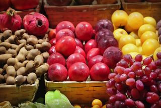 Baskets of fresh fruit 