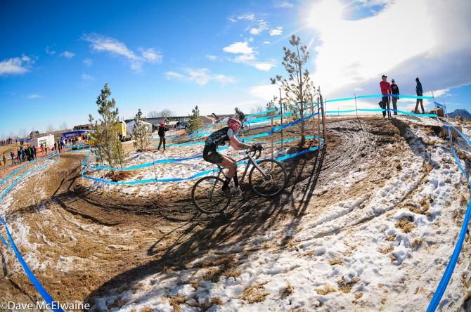 There was still snow and mud on some sections of the course