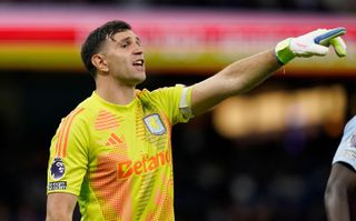 Aston Villa goalkeeper Emiliano Martinez, April 2025