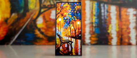 A Leonid Afremov painting displayed on the Samsung Galaxy S24 Ultra's more vivid display