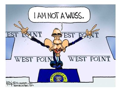 Obama cartoon Obama speech West Point