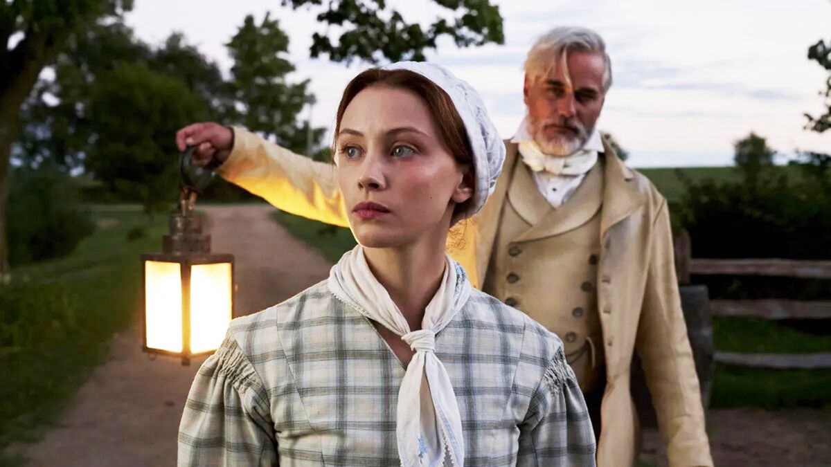 Sarah Gadon and Paul Gross in Alias Grace miniseries on Netflix