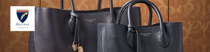 Aspinal of London's blue leather tote bags
