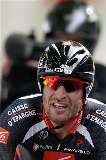 Karpets suffering during his TT ride.