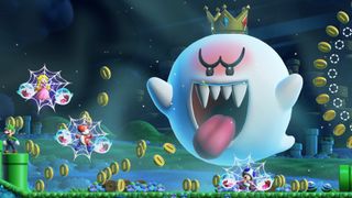 King Boo traps players in webs in Super Mario Bros Wonder for Switch 2