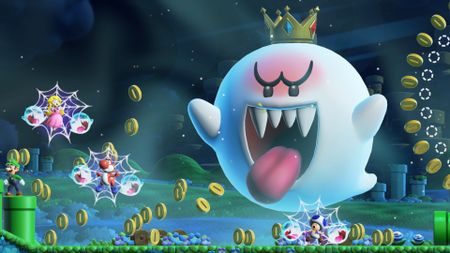 King Boo traps players in webs in Super Mario Bros Wonder for Switch 2