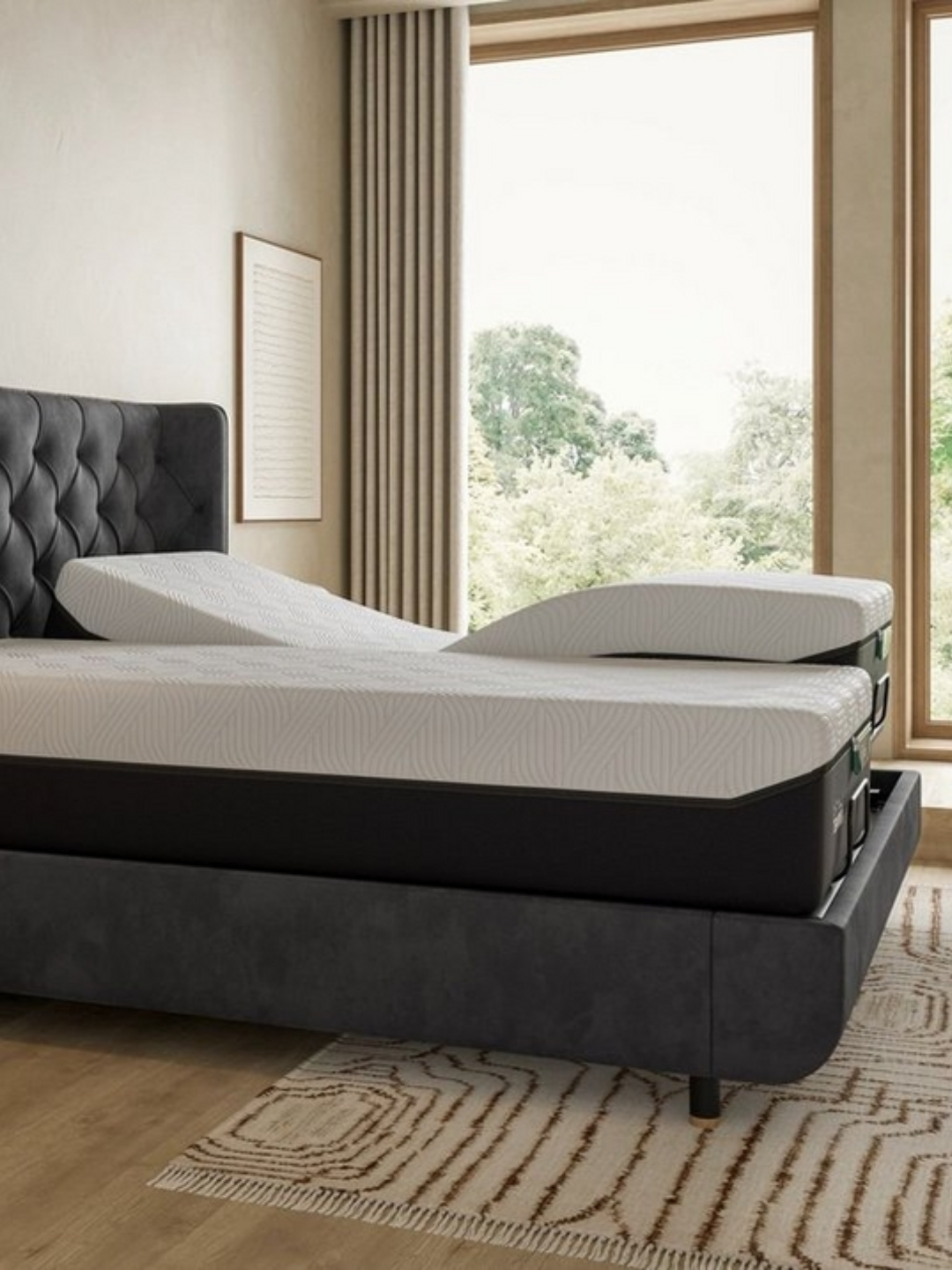 An adjustable smart bed and base from TEMPUR