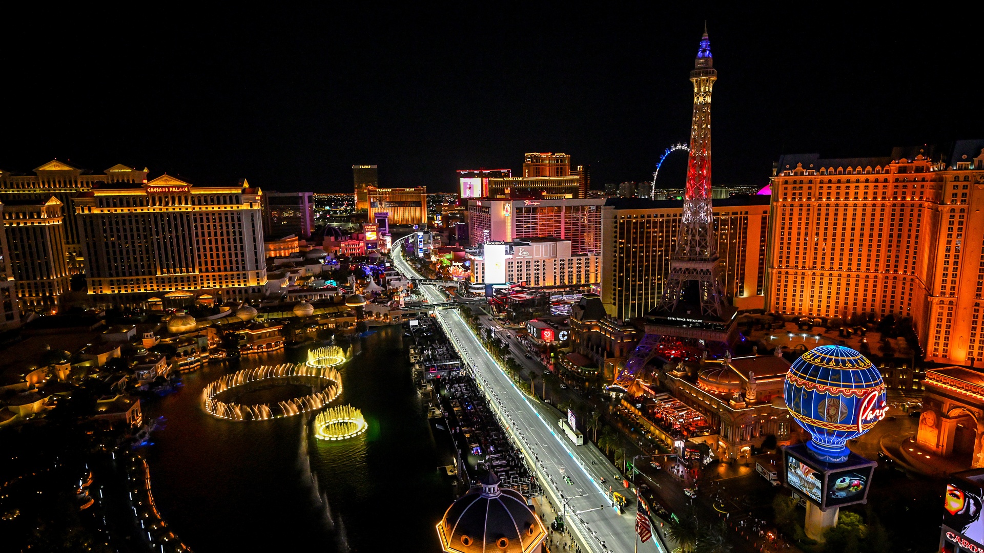 An aerial view of the Las Vegas Strip Circuit