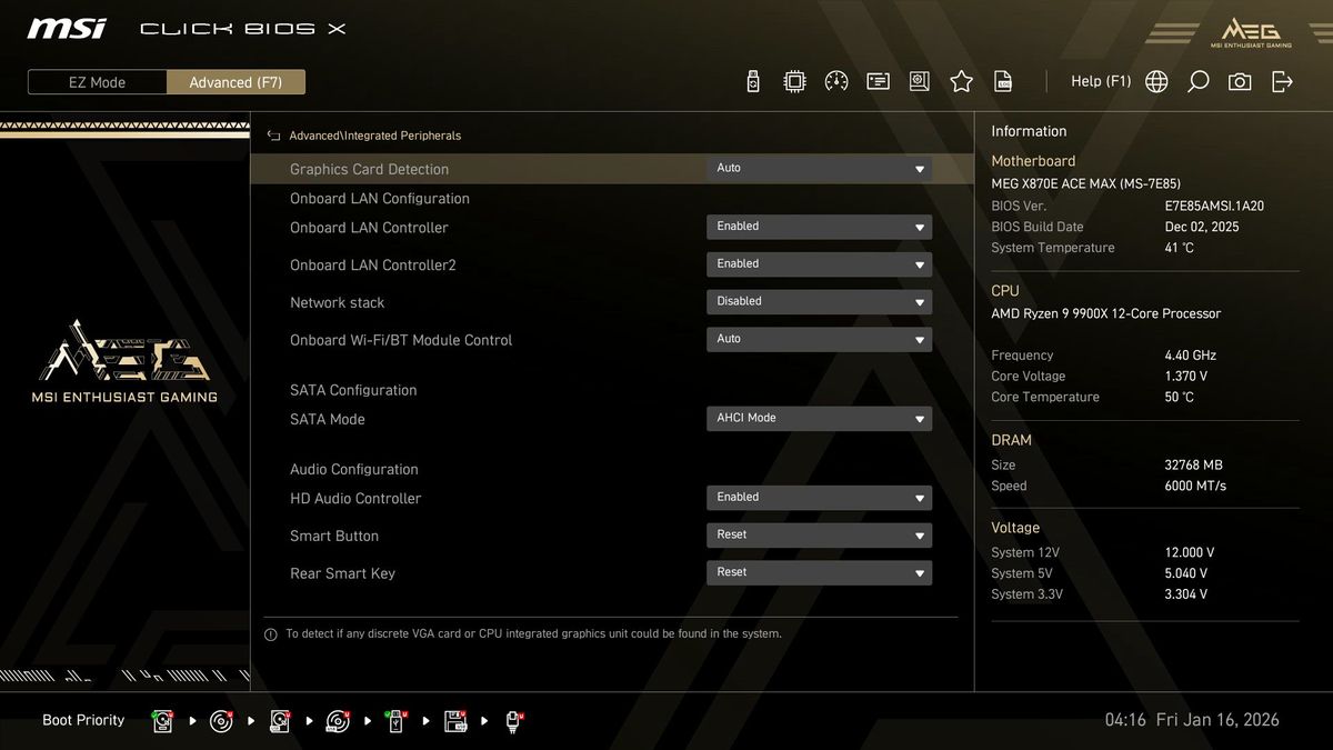 MSI MEG X870E Ace Max - BIOS