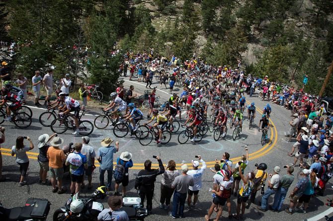 Crowds line the roads on stage 6 of the USA Pro Challenge