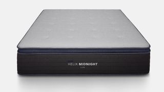 Best Helix mattress sales, discounts and deals: the Helix Midnight Luxe mattress shown with black base and gray-white top