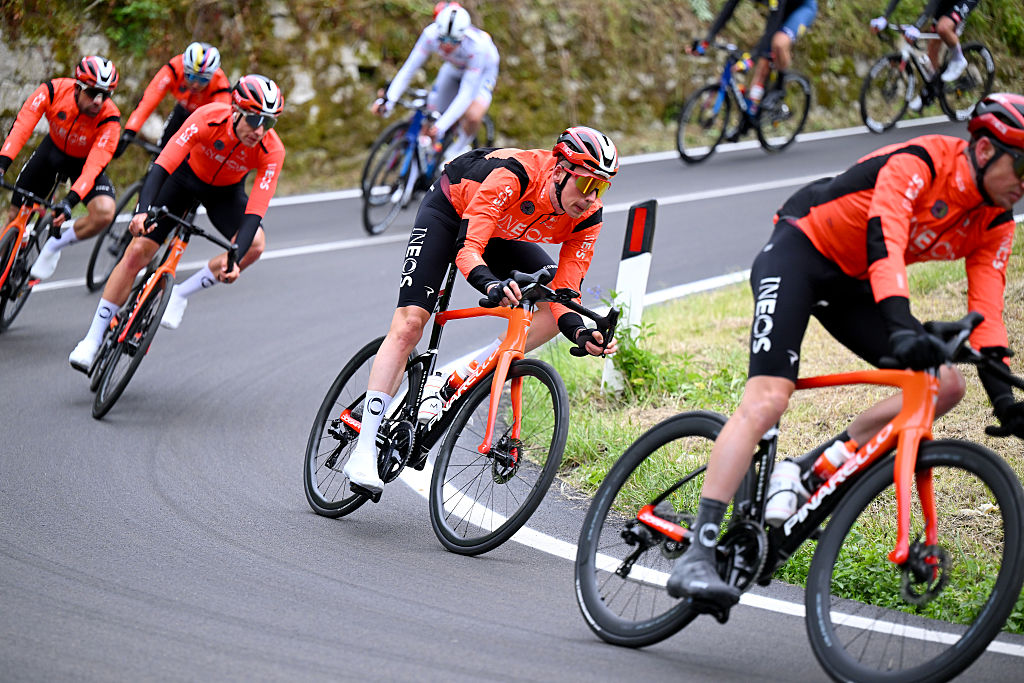 TAGLIACOZZO MARSIA ITALY MAY 16 Thymen Arensman of Netherlands and Team INEOS Grenadiers competes during the 108th Giro dItalia 2025 Stage 7 a 168km stage from Castel di Sangro to Tagliacozzo Marsia 1424m UCIWT on May 16 2025 in Tagliacozzo Marsia Italy Photo by Tim de WaeleGetty Images