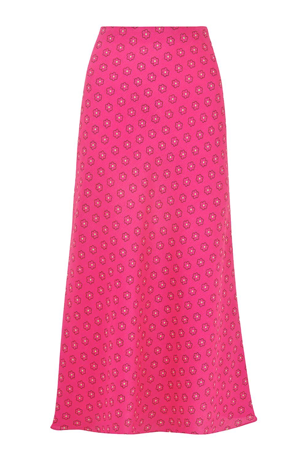 Whistles Floral-print stretch recycled-polyester midi skirt