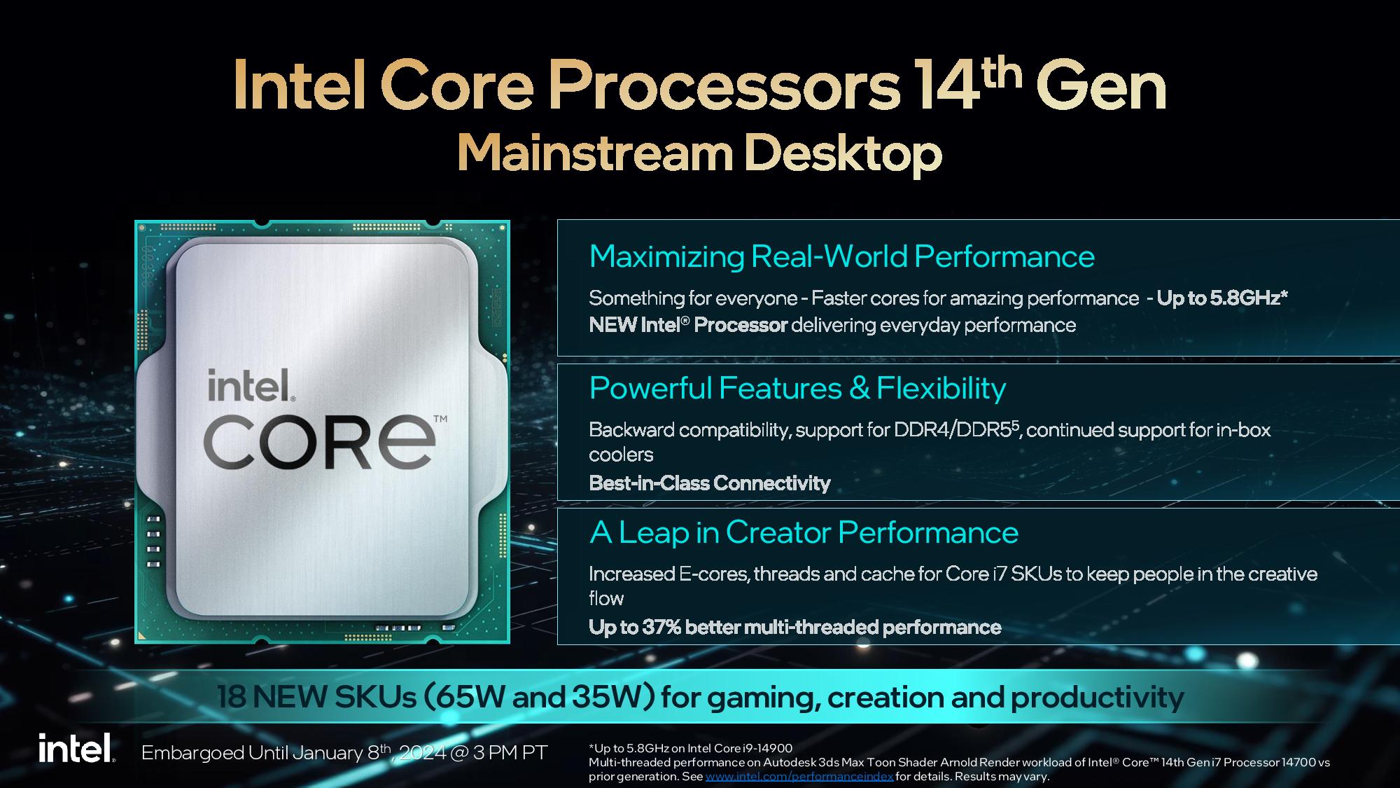 Intel launches 18 new 14th-Gen Raptor Lake Refresh processors – new locked  65W and T-Series 35W chips are available now