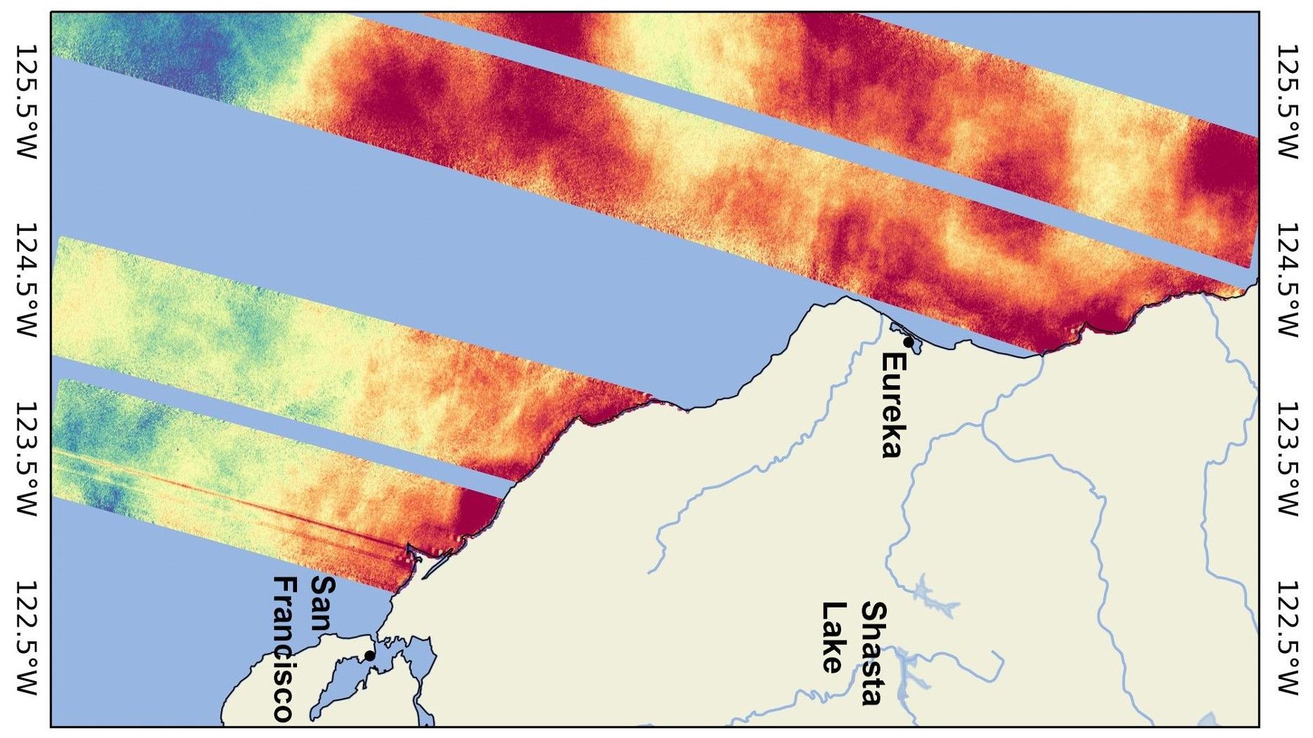 Satellite spots marine heat wave off the California coast (image) | Space