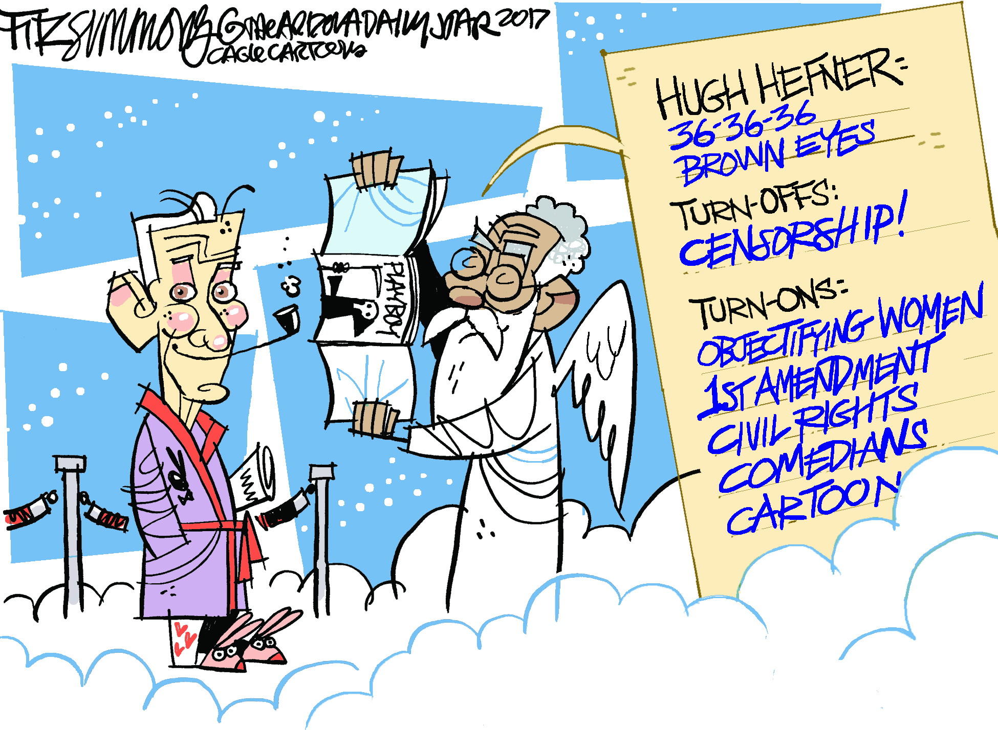 Editorial cartoon U.S. Hugh Hefner death