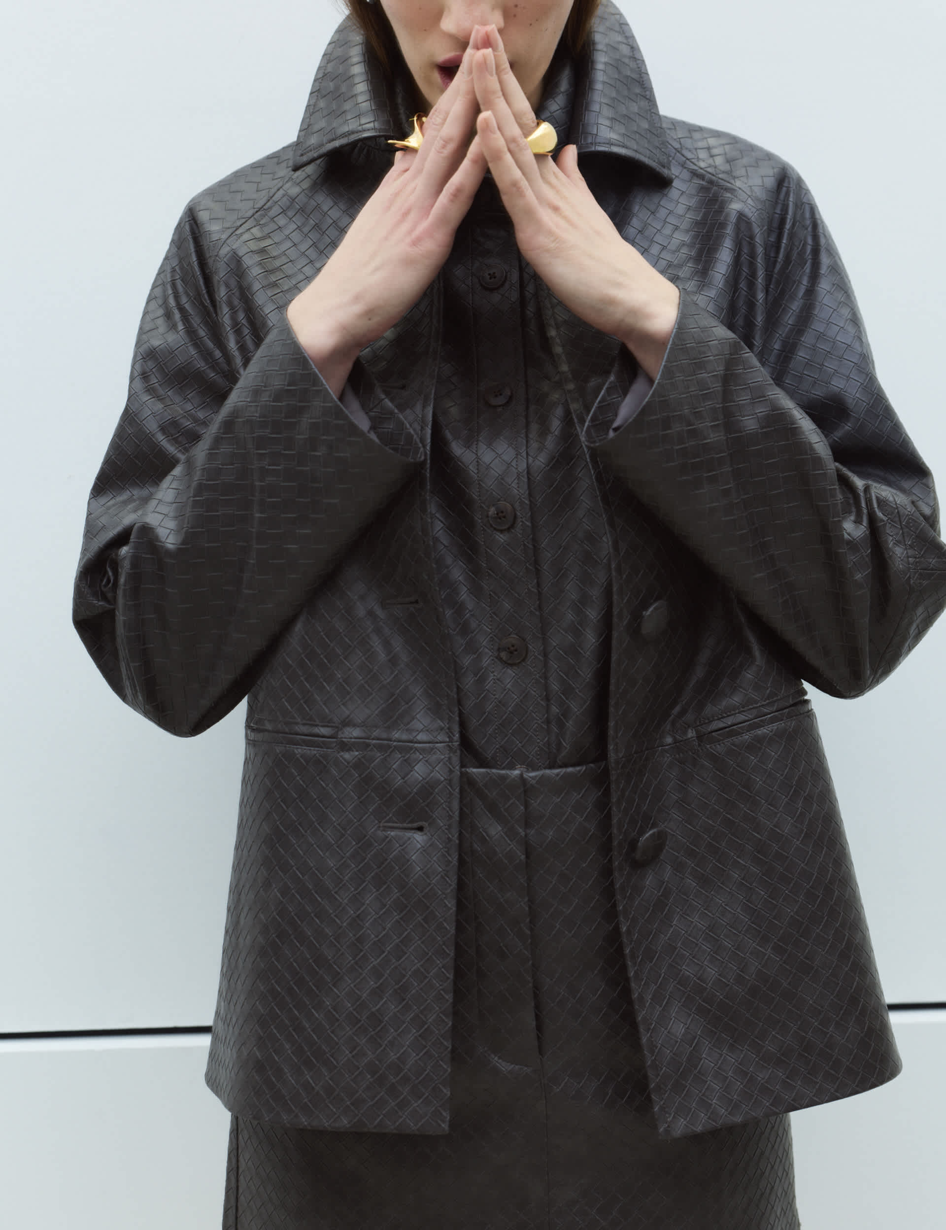 Textured Faux Leather Jacket