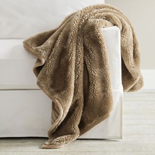faux fur throw from pottery barn