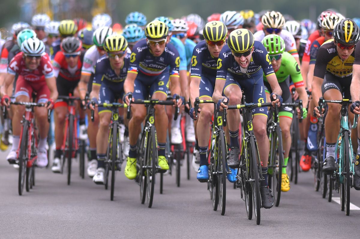 Damien Howson (Orica-Scott) burying himself for the team