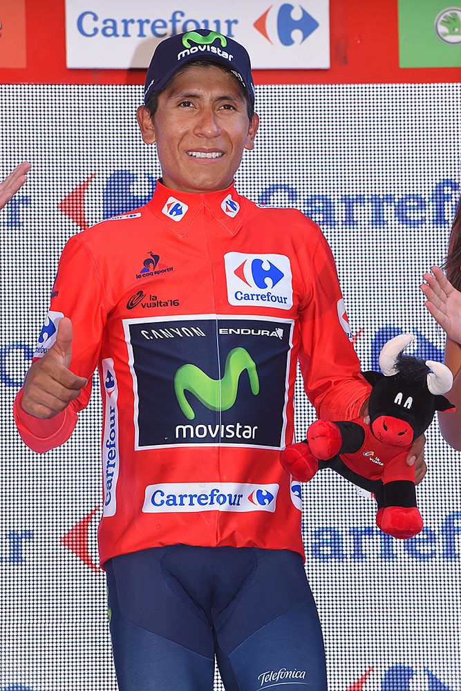 Nairo Quintana (Movistar) continues in the overall lead at the Vuelta a Espana