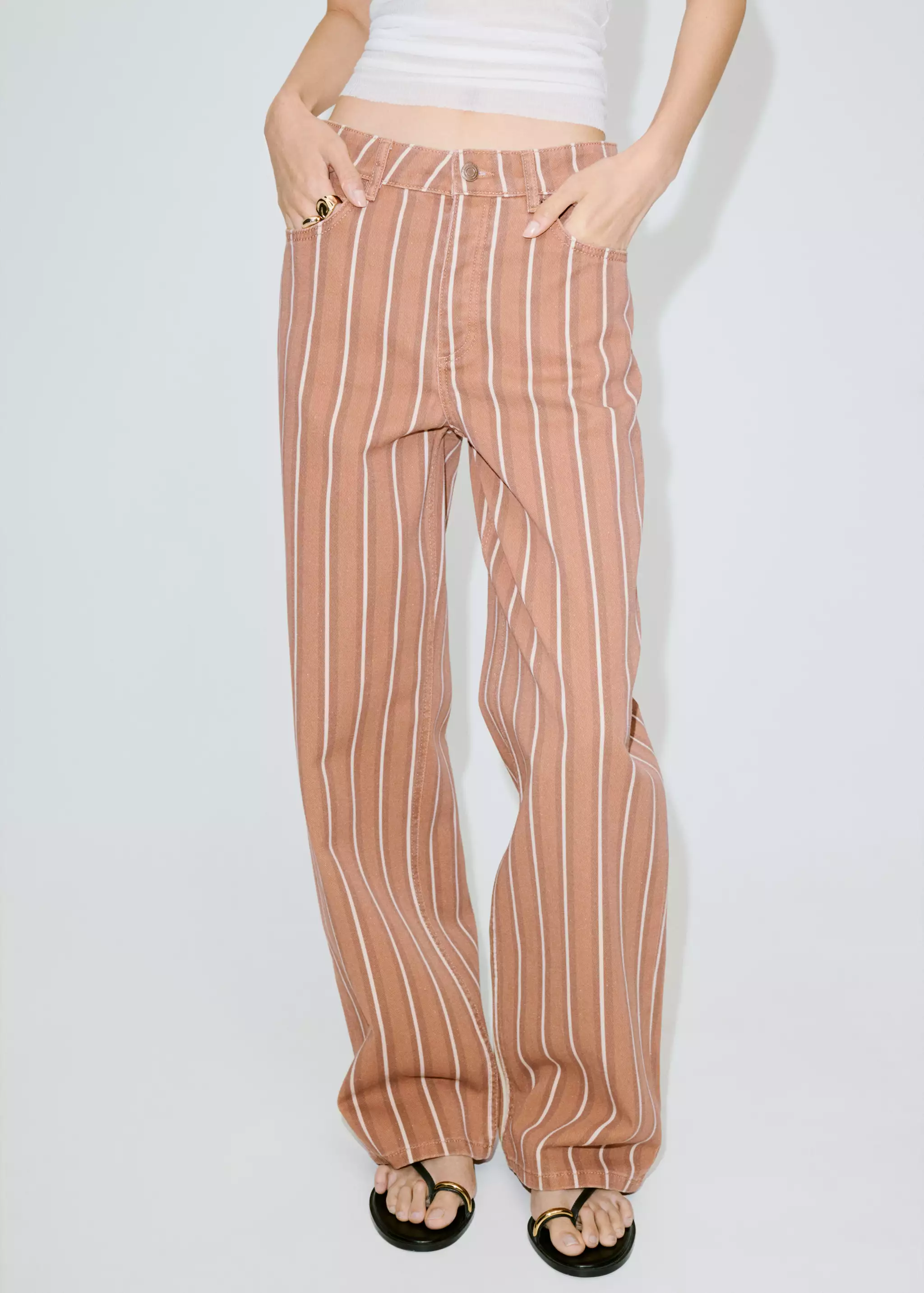 Straight Striped Jeans - Women | Mango Usa