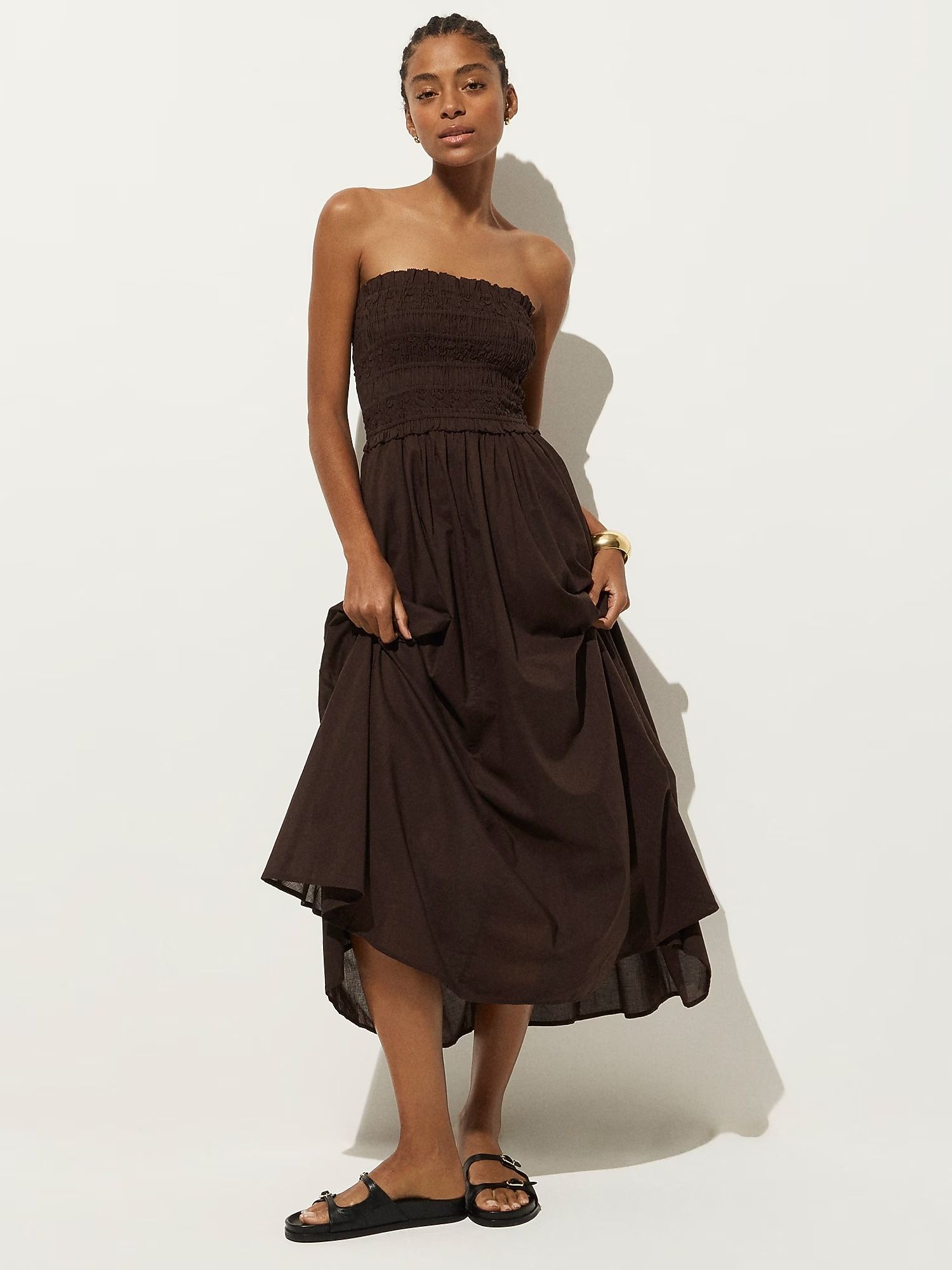 J.Crew, Smocked Maxi Dress in Cotton Voile
