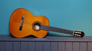 Yamaha CG192 against a blue wall in our photo studio