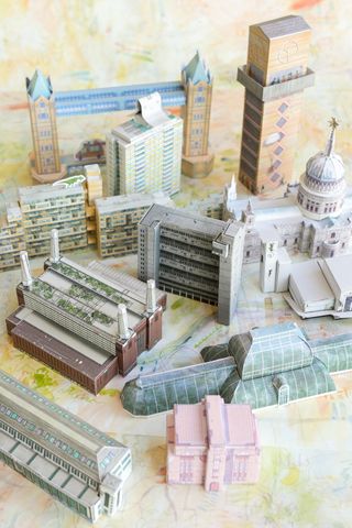 Open city models of london buildings made of paper