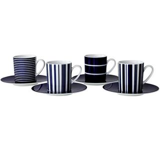 striped with coffee cups and saucers