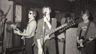 Lloyd (far right) performing with Television at CBGB in 1975 with (from left) Richard Hell, Tom Verlaine and Billy Ficca