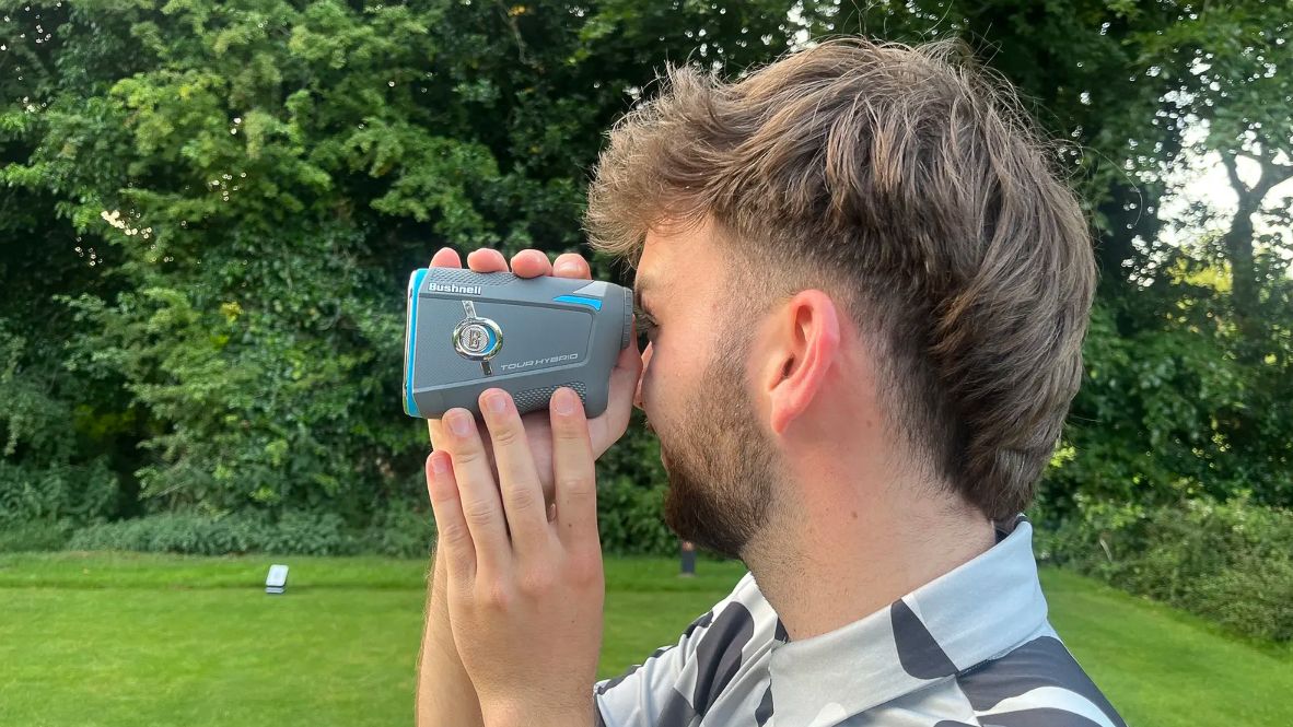Golf Monthly expert testing the Bushnell Tour Hybrid Rangefinder