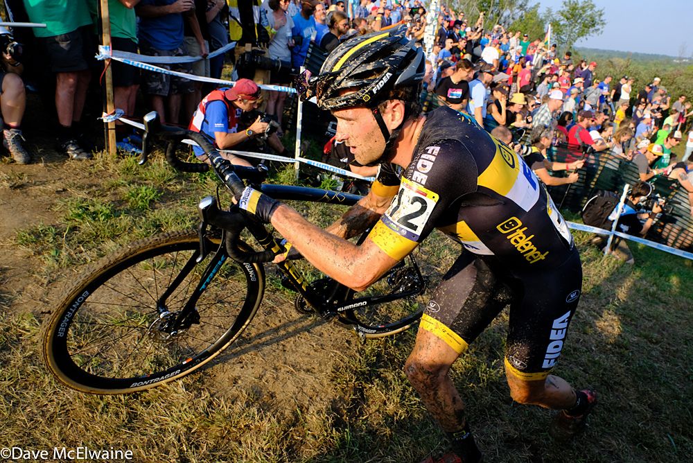 Jim Aernouts (BEL) racing to a fourth place finish today