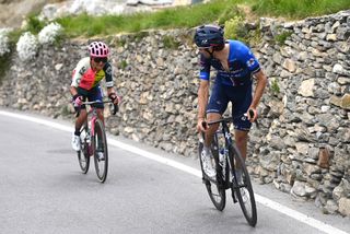 Thibaut Pinot chased down by Jefferson Alexander Cepeda (EF Education-EasyPost) on stage 13 of the Giro d'Italia