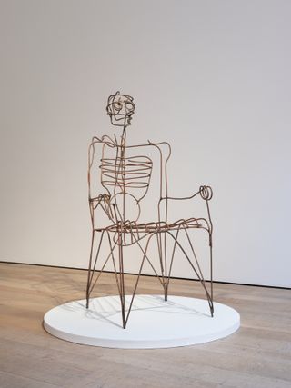 Skeleton-inspired throne, part of This Island Sunrise exhibition at Sadie Coles HQ