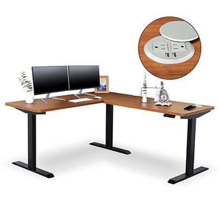 Product shot of Brodan standing L-shaped desk, one of the best L-shaped computer desks