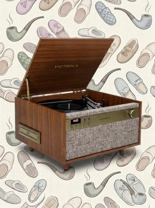 Victrola Century 6-In-1 Vinyl Record Player & Music Center &ndash; 3-Speed Turntable, Cd & Cassette Player, Vinylstream, Bluetooth & 3.5mm Aux, Record Player With Speakers, Mid Century Design (walnut)