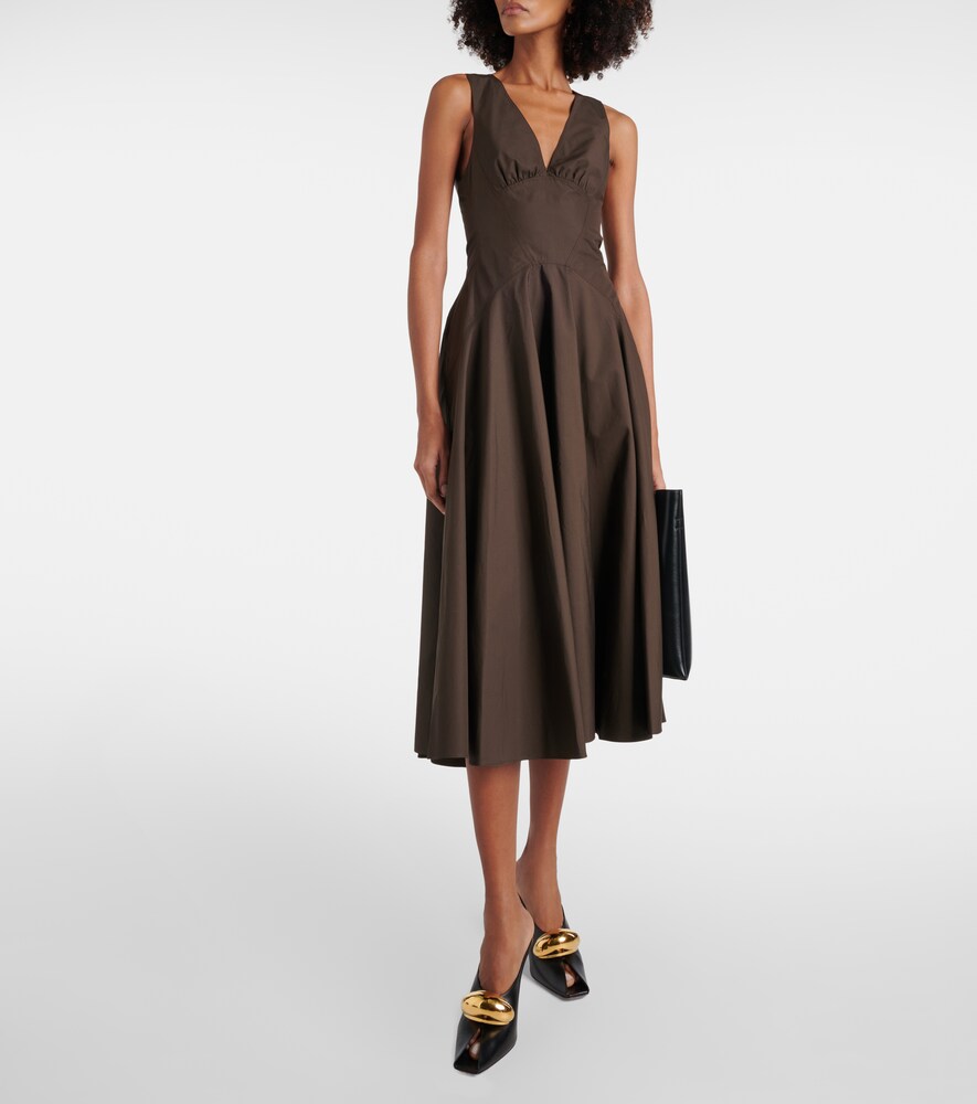 Cotton Poplin Midi Dress