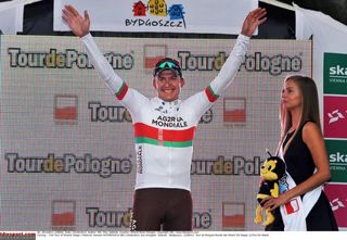 Yauheni Hutarovich (Ag2r-La Mondiale) celebrates his victory on the podium