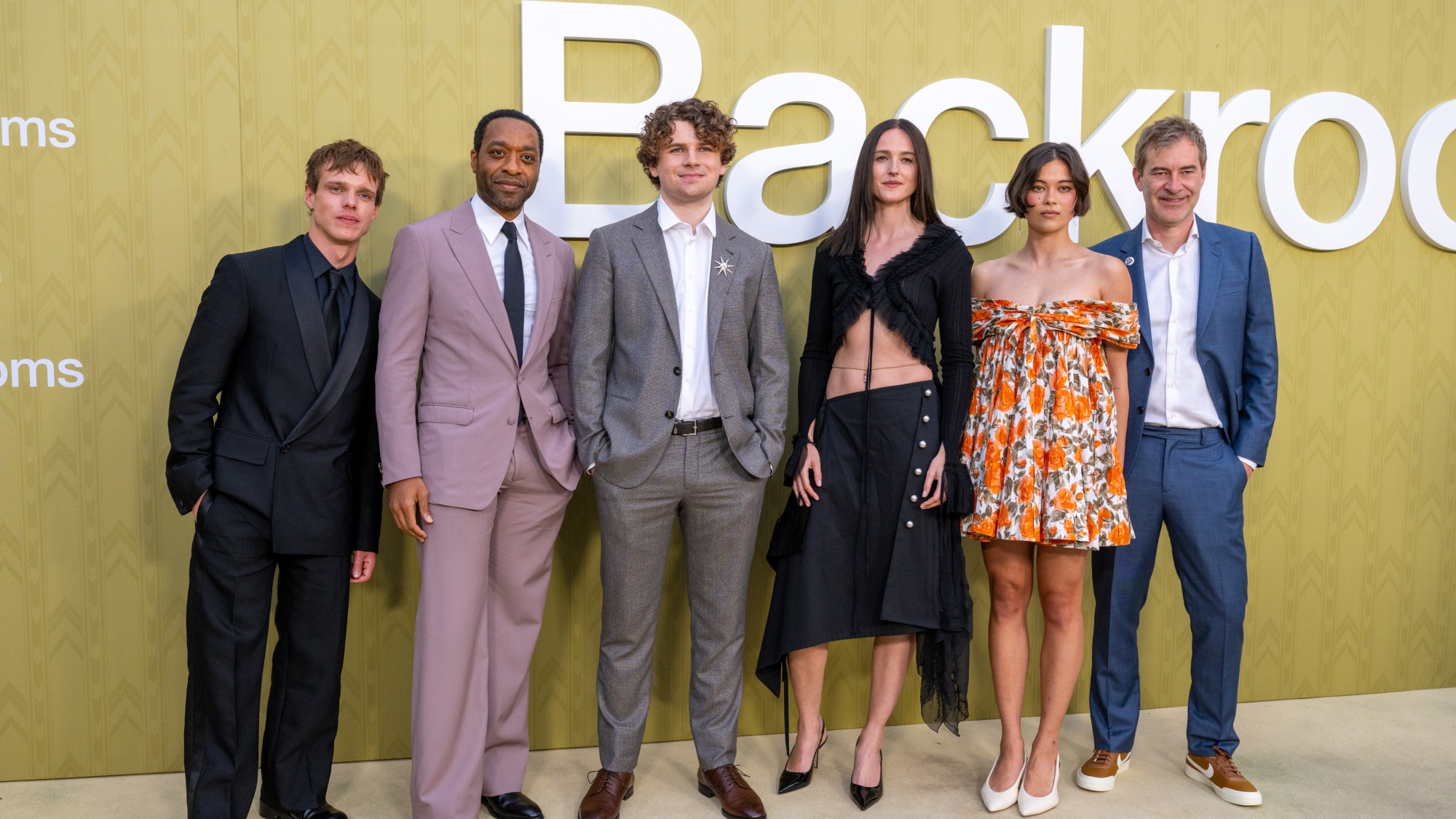 Actors Finn Bennett and Chiwetel Ejiofor, director Kane Parsons, and actors Renate Reinsve, Lukita Maxwell and Mark Duplass attend the Los Angeles Special Screening of  "Backrooms"