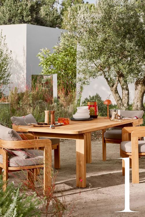 Terra Teak Wood Garden Dining Chairs, Set of 2
