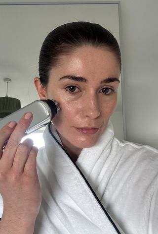 Eleanor testing currentbody RF microneedling device