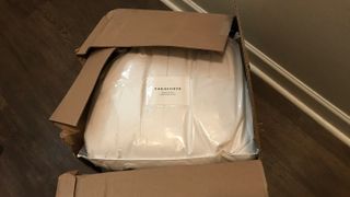 Parachute Down Pillows in their delivery box