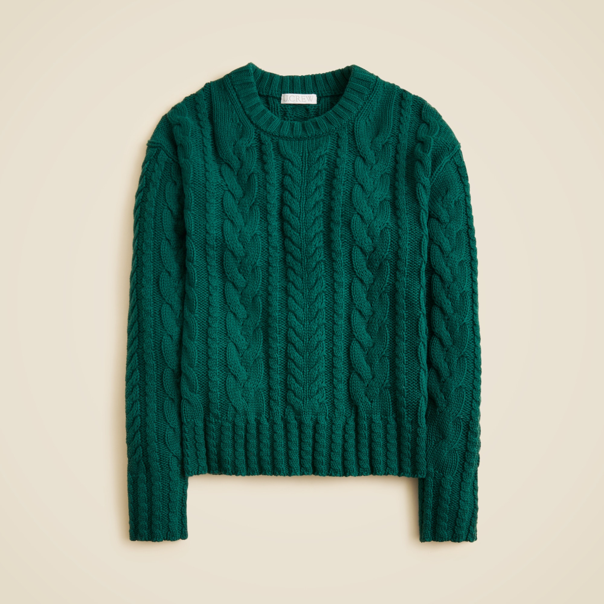 Cable-Knit Crewneck Sweater