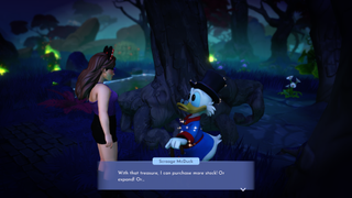 Chatting to Scrooge in Dreamlight Valley
