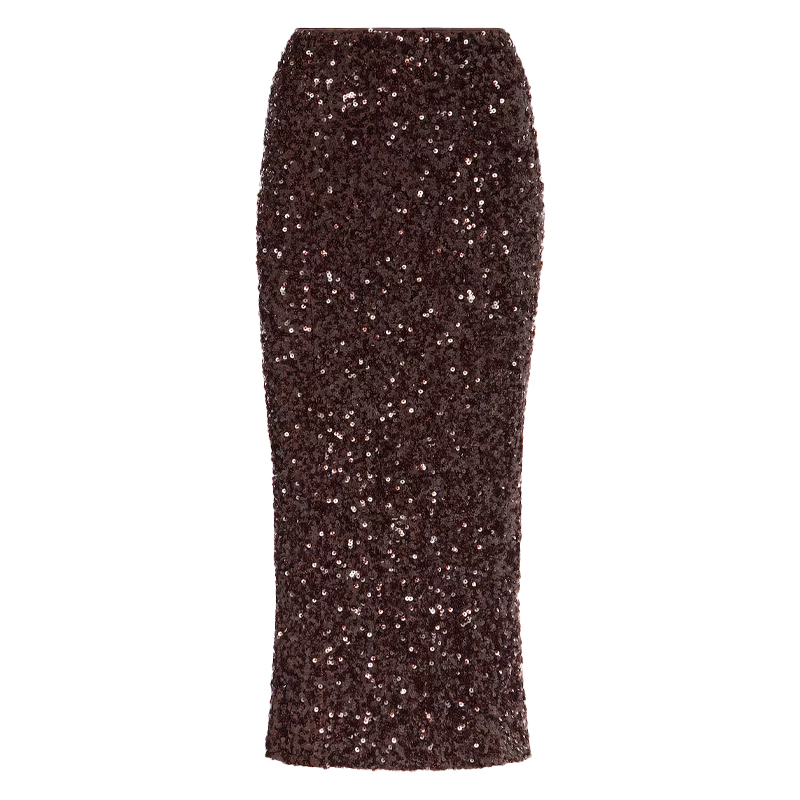Brown sequin midi skirt, Rotate