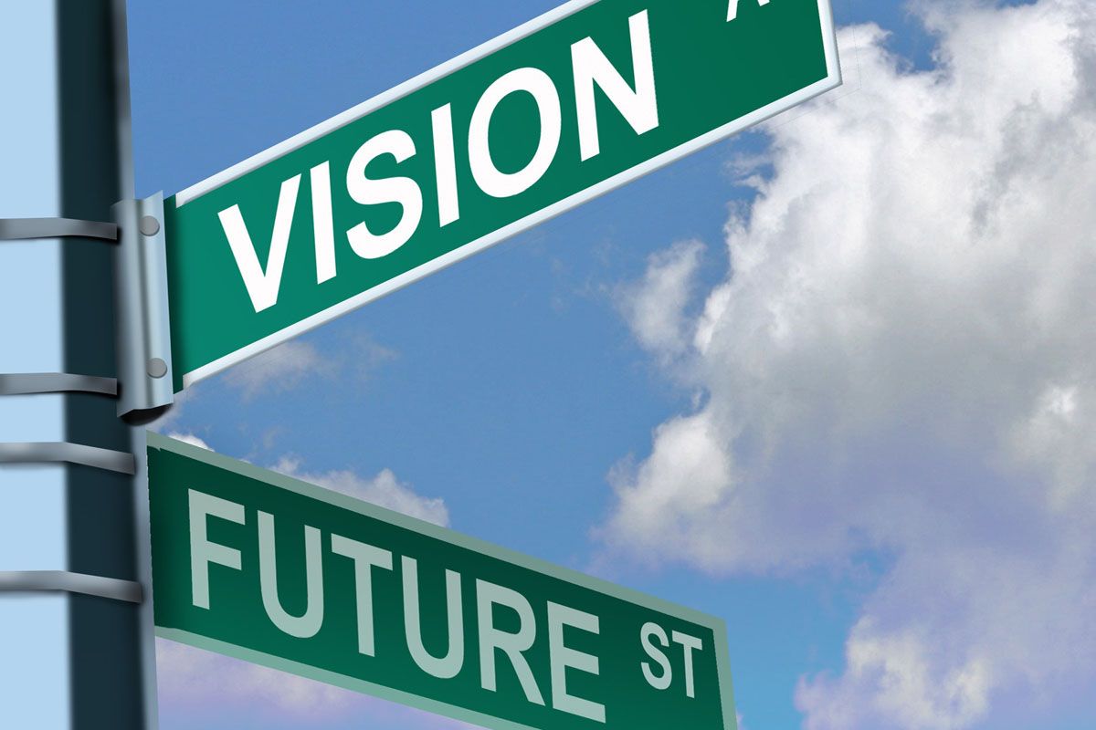 Street signs labelled &amp;quot;Vision Street&amp;quot; and &amp;quot;Future Street&amp;quot;.