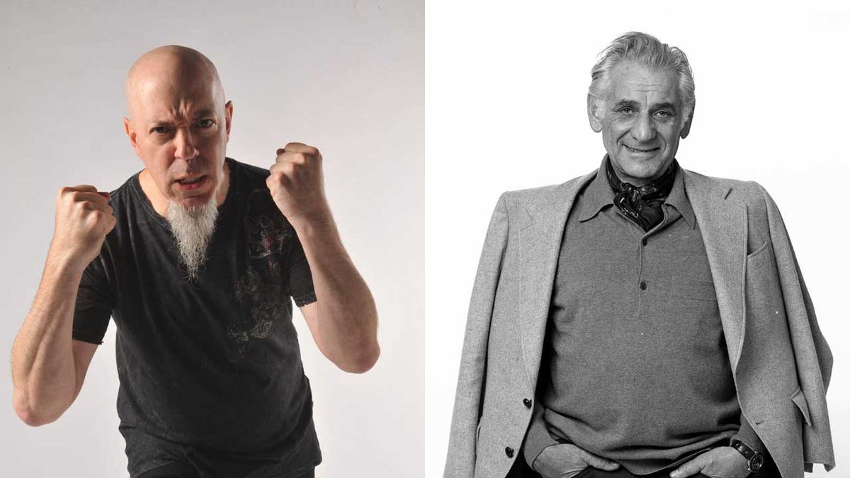 Jordan Rudess (left) and Leonard Bernstein