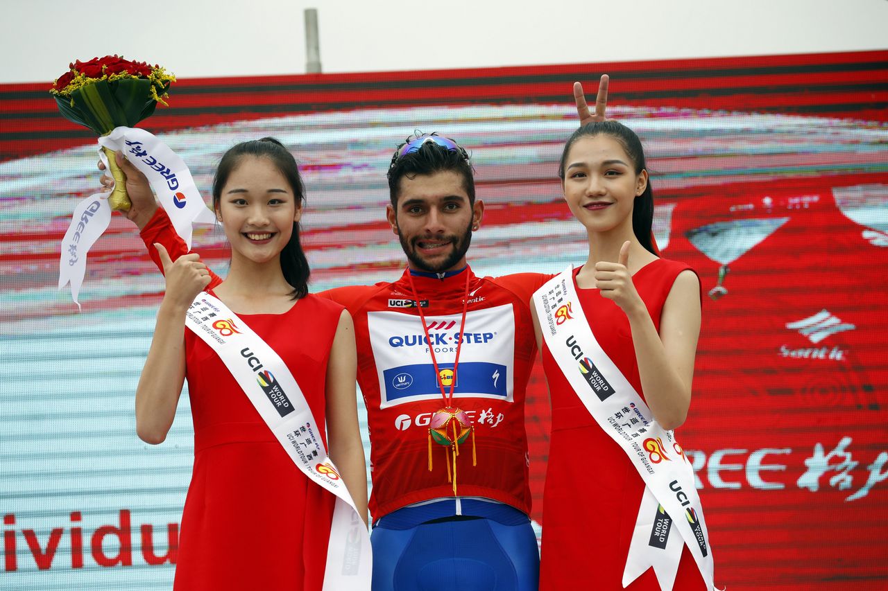 Fernando Gaviria holds onto the red jersey for at least another day