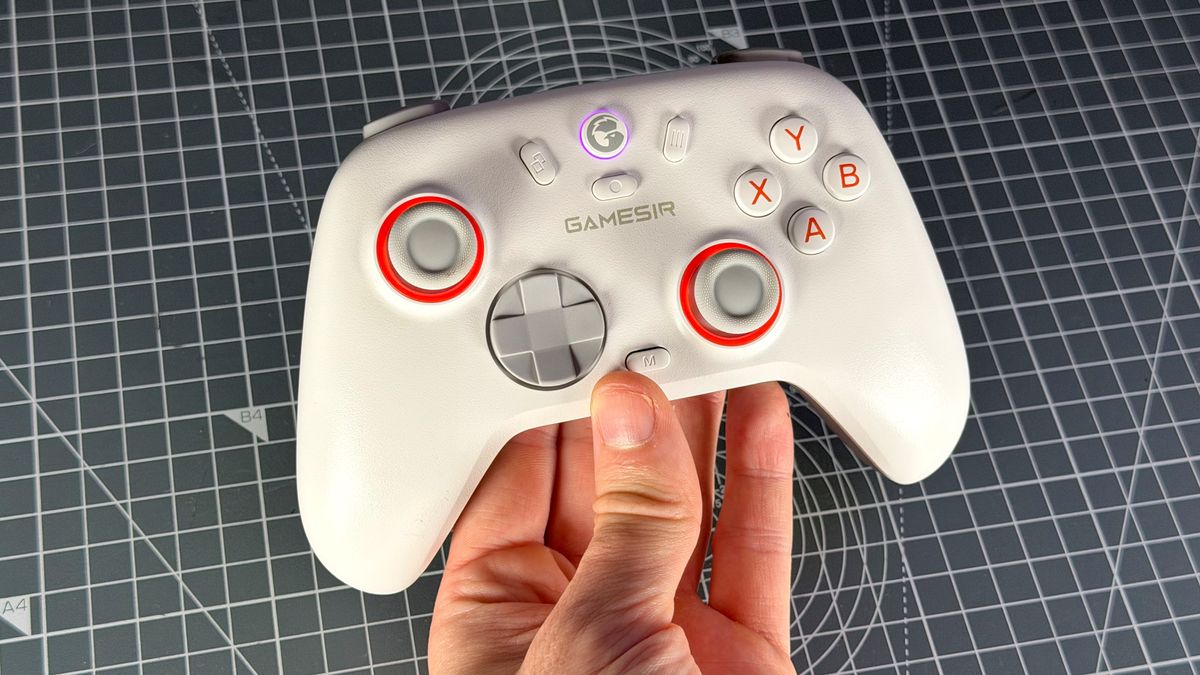 GameSir Nova Lite 2 controller in white colourway on a desk.