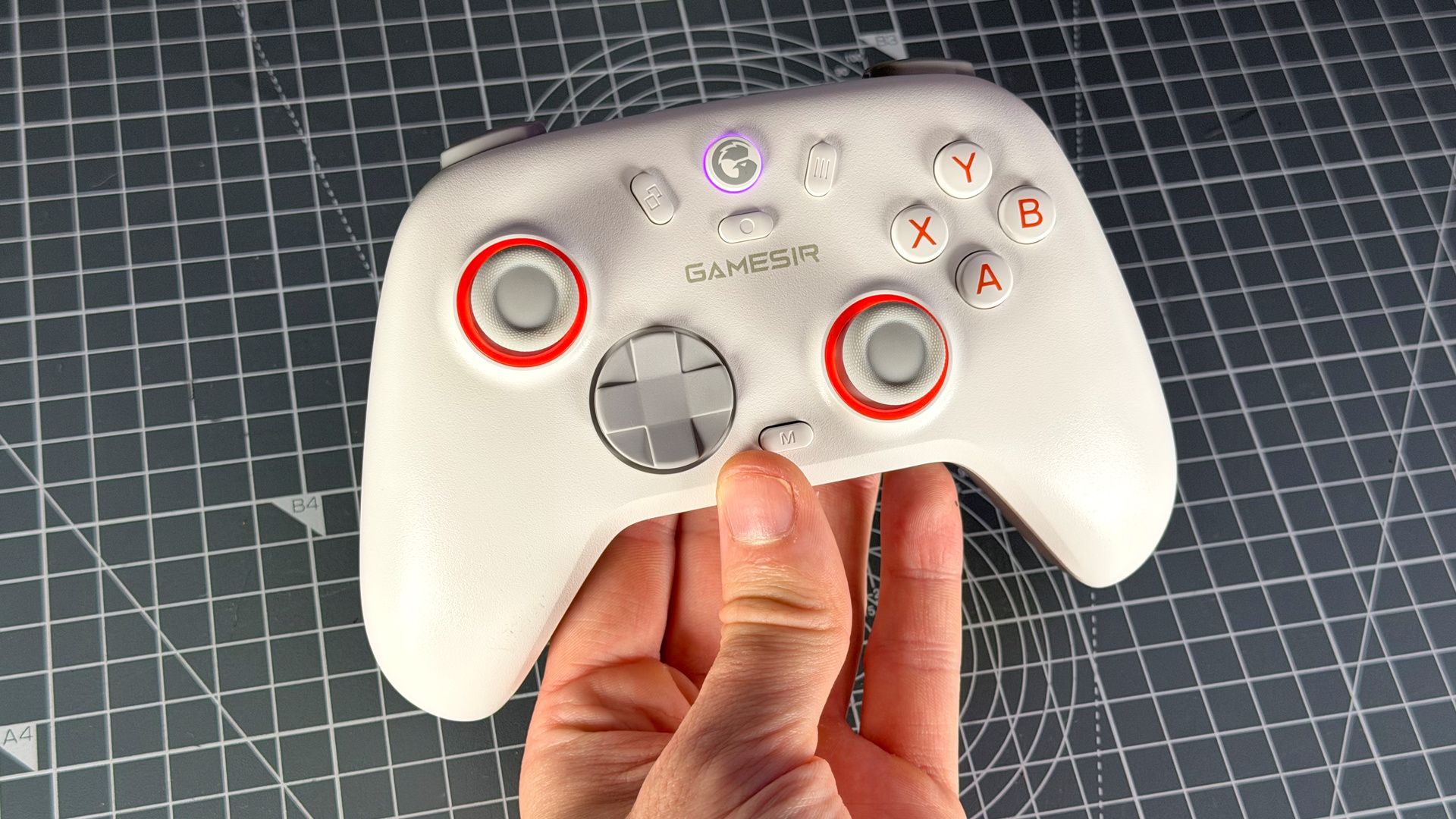 GameSir Nova Lite 2 controller in white colourway on a desk.
